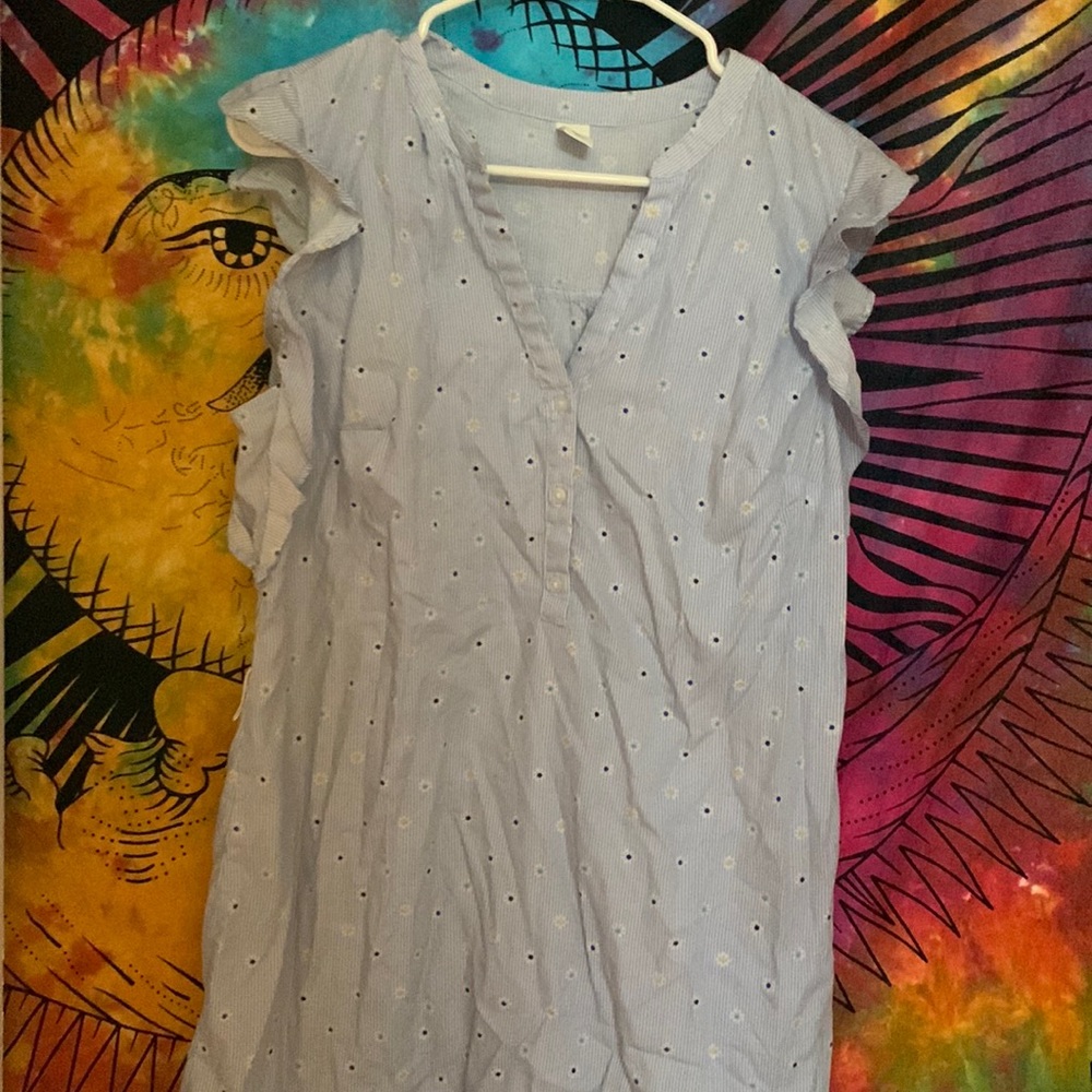 blue/white flower dress :)